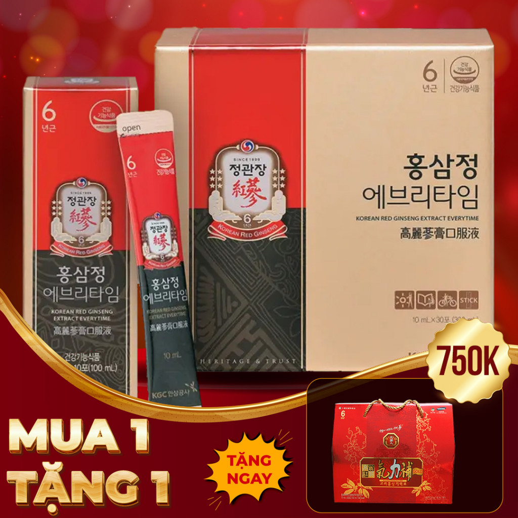 Tinh Chất Hồng Sâm Chính Phủ KGC Everytime Original Hộp 10ml X 30 Gói