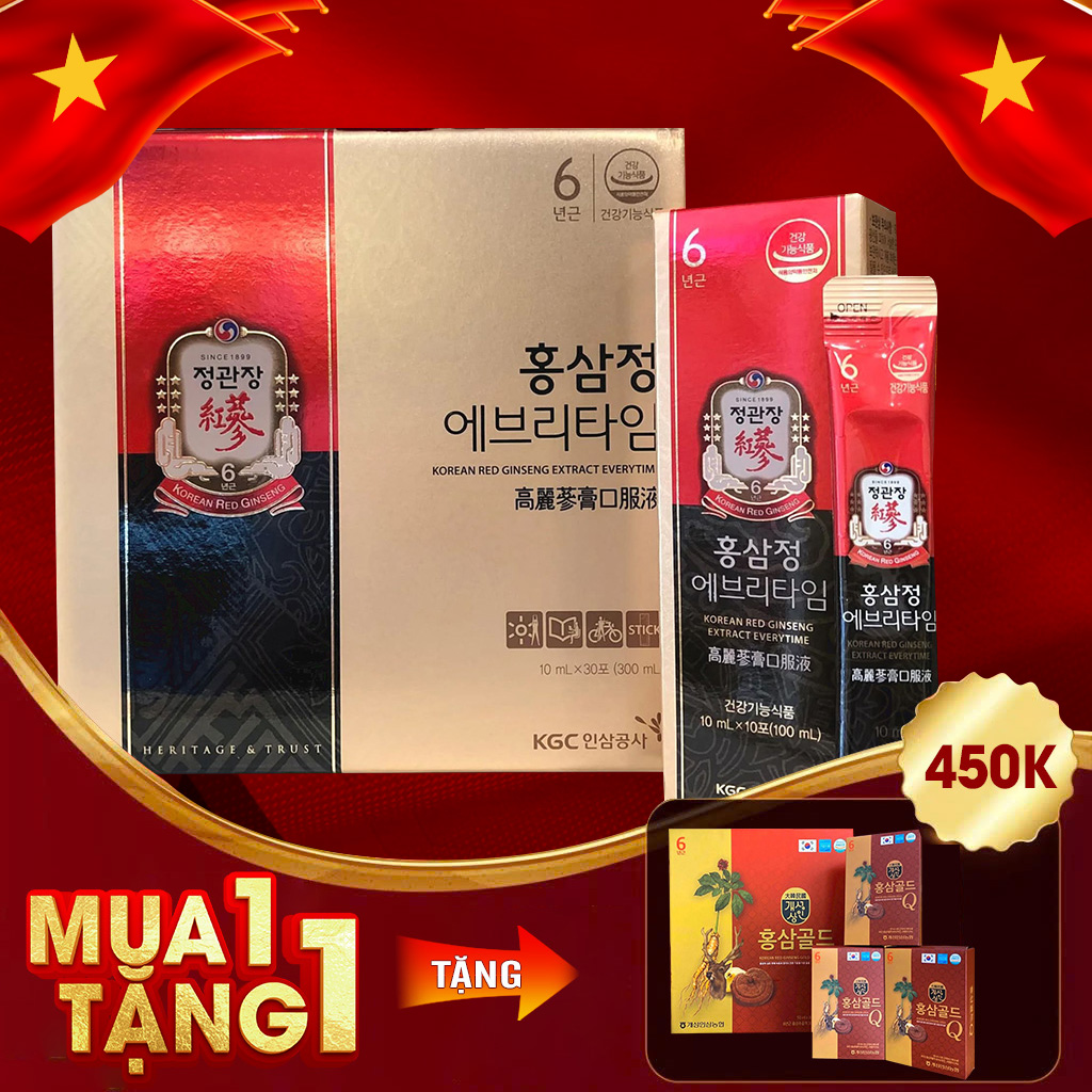 Tinh Chất Hồng Sâm Chính Phủ KGC Everytime Original Hộp 10ml X 30 Gói