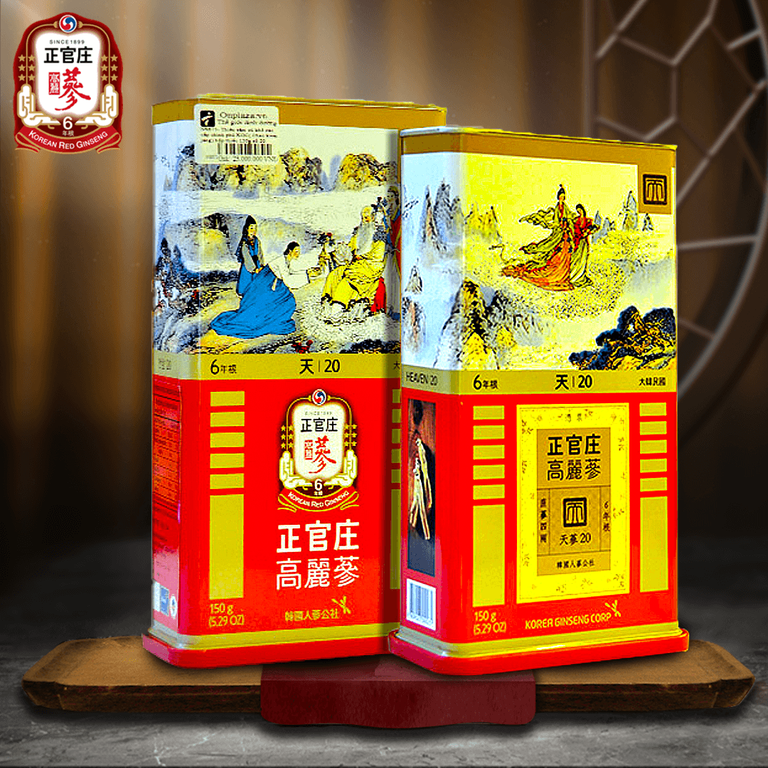 Thiên Sâm Củ Khô Chính Phủ KGC Hộp Thiếc 150g Số 20 (7 Củ)